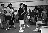 Photograph of students participating in a role-playing exercise at the Academy 2000.