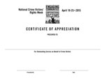2015 NCVRW Black and White Certificate