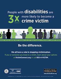 Awareness poster 1 people with disabilities are 3x more likely to become a crime victim