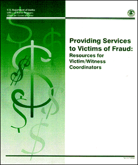 Providing Services to Victims of Fraud: Resources for Victim/Witness Coordinators cover