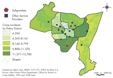 Exhibit 12: Locations of VOCA and Other Service Providers in New Haven, CT