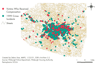 Exhibit 15: 1999 Crime Incidents in Pittsburgh, PA, and Recipients of Victim Compensation