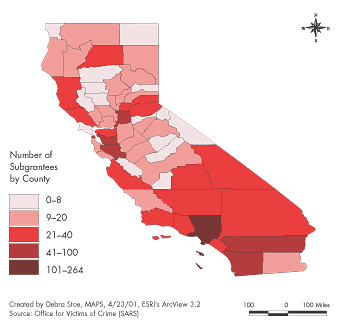 Exhibit 6: Density of California VOCA Subgrantees