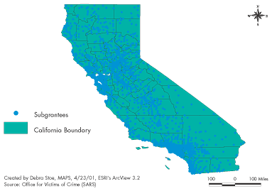 Exhibit 9: Locations of Subgrantees in California