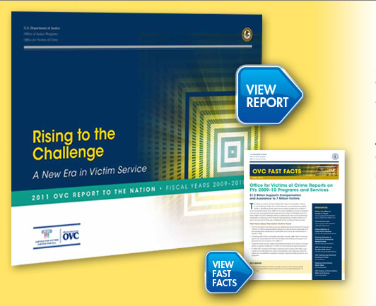 Cover image of Rising to the Challenge: A New Era in Victim Service. 2011 OVC Report to the Nation, Fiscal Year 2009-2010.